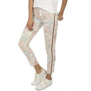 MOTHER The Looker Ankle Fray High Rise Skinny Jeans Floral Print Stretch Denim